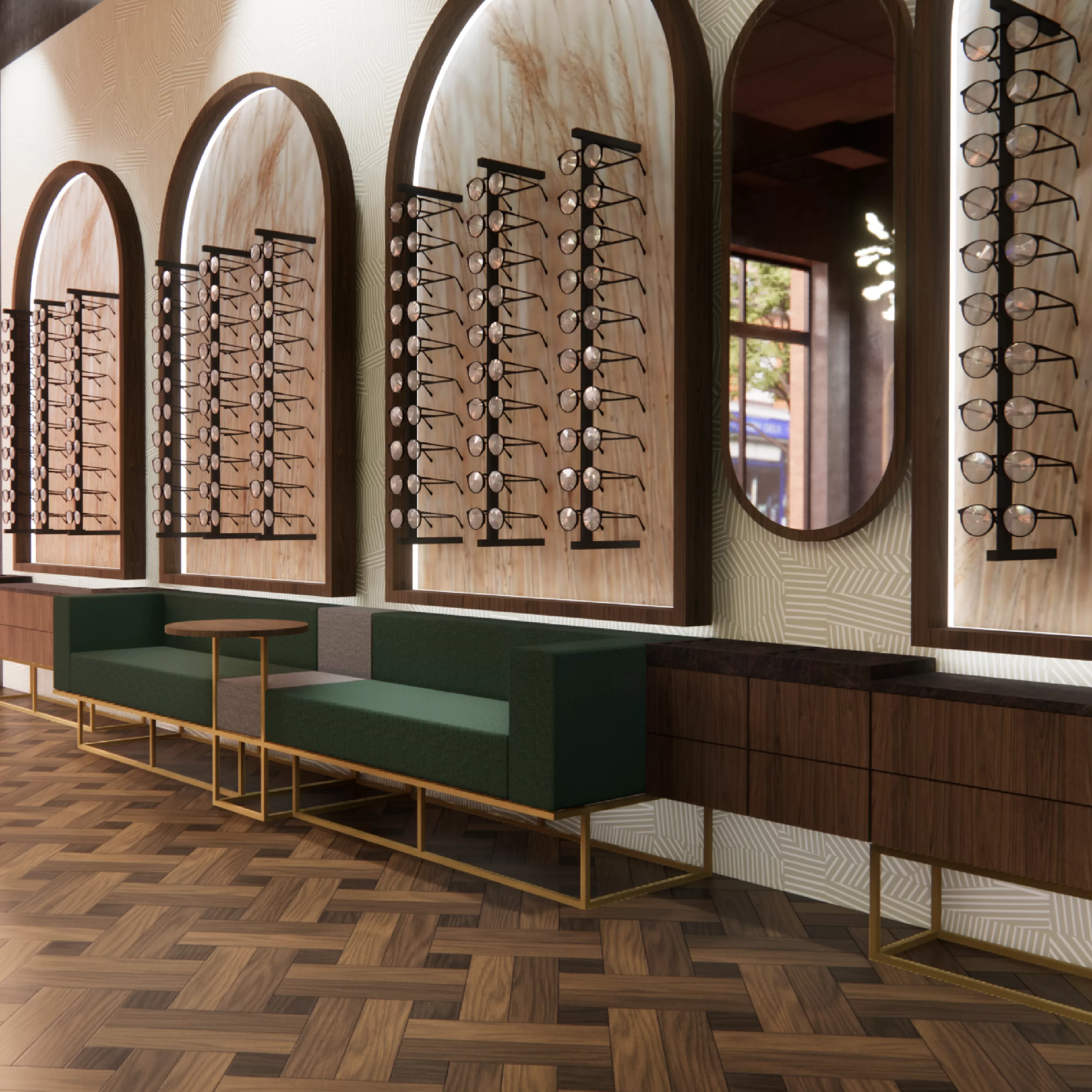 Interieur optiek winkelinrichting